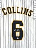 ISAAC COLLINS SIGNED CUSTOM REPLICA BREWERS PINSTRIPE JERSEY  - JSA