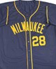 ANDREW VAUGHN SIGNED CUSTOM REPLICA BREWERS BLUE JERSEY  - JSA