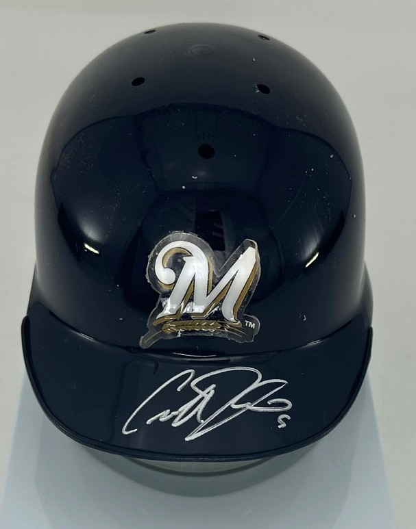 GEOFF JENKINS SIGNED MILW BREWERS MINI HELMET - BAS