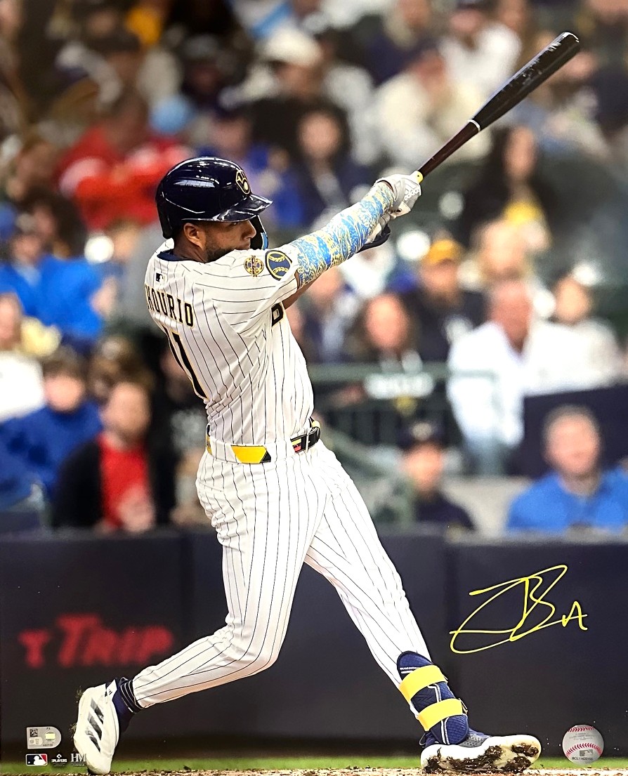 JACKSON CHOURIO SIGNED BREWERS 16x20 PHOTO #4 - MLB