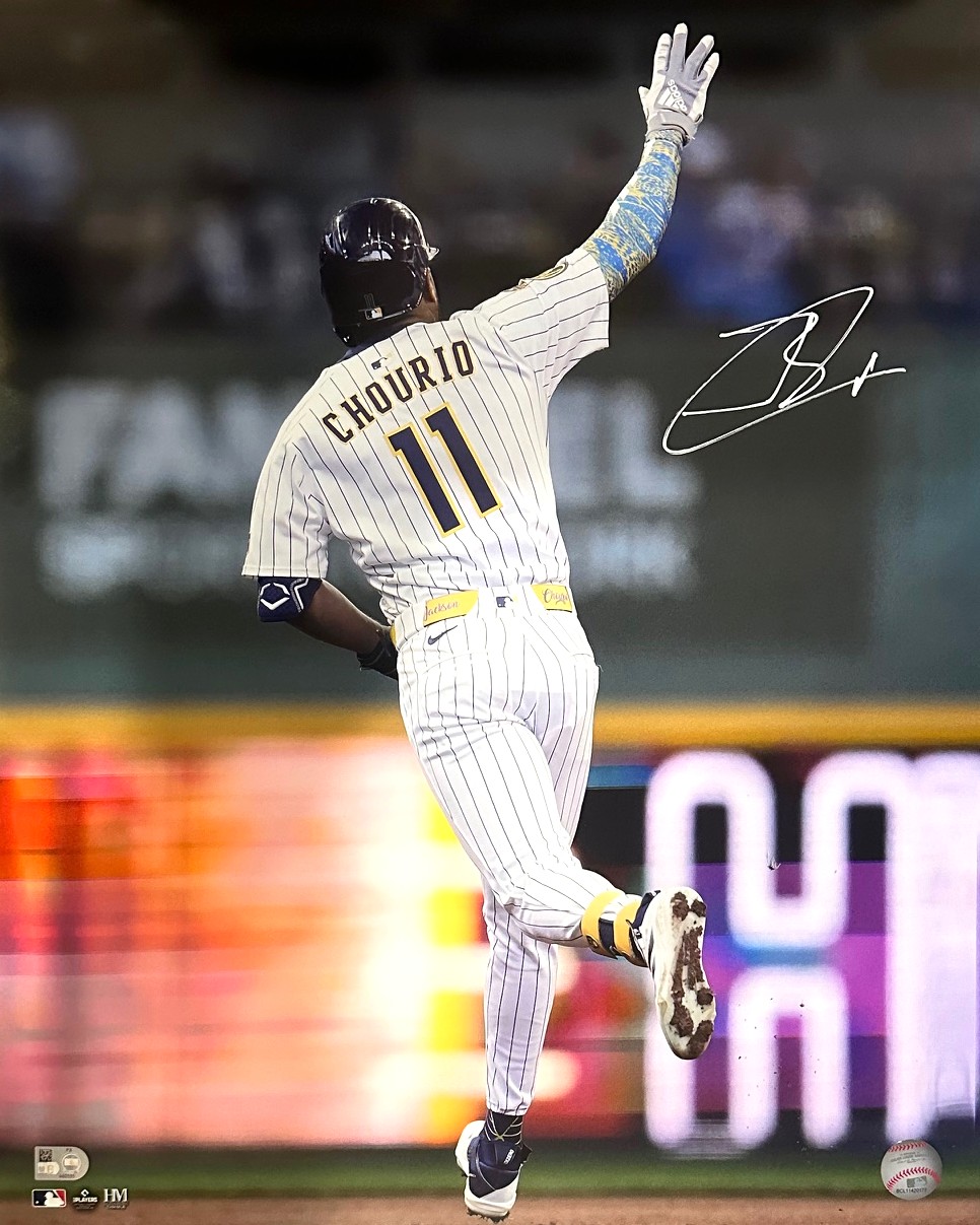 JACKSON CHOURIO SIGNED BREWERS 16x20 PHOTO #5 - MLB