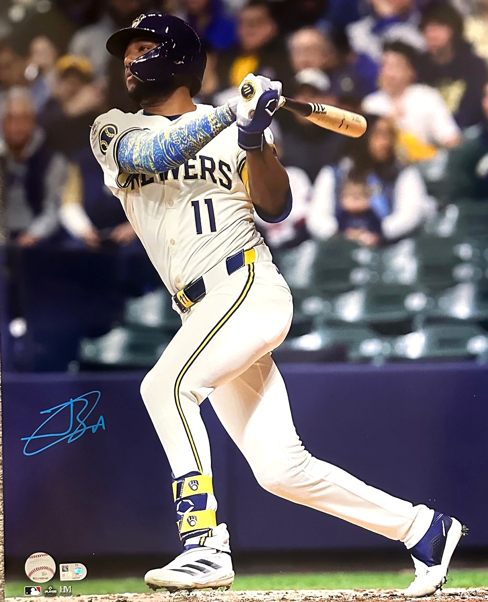 JACKSON CHOURIO SIGNED BREWERS 16x20 PHOTO #3 - MLB