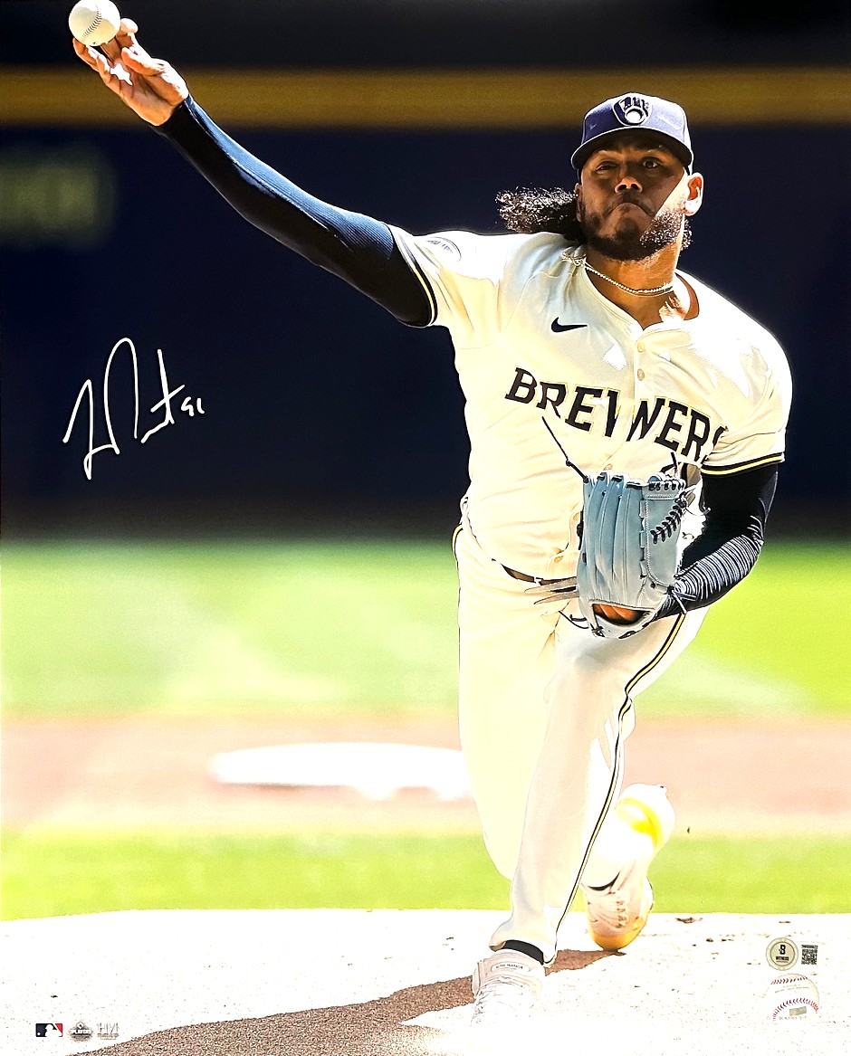 FREDDY PERALTA SIGNED 16X20 BREWERS PHOTO #17 - BAS