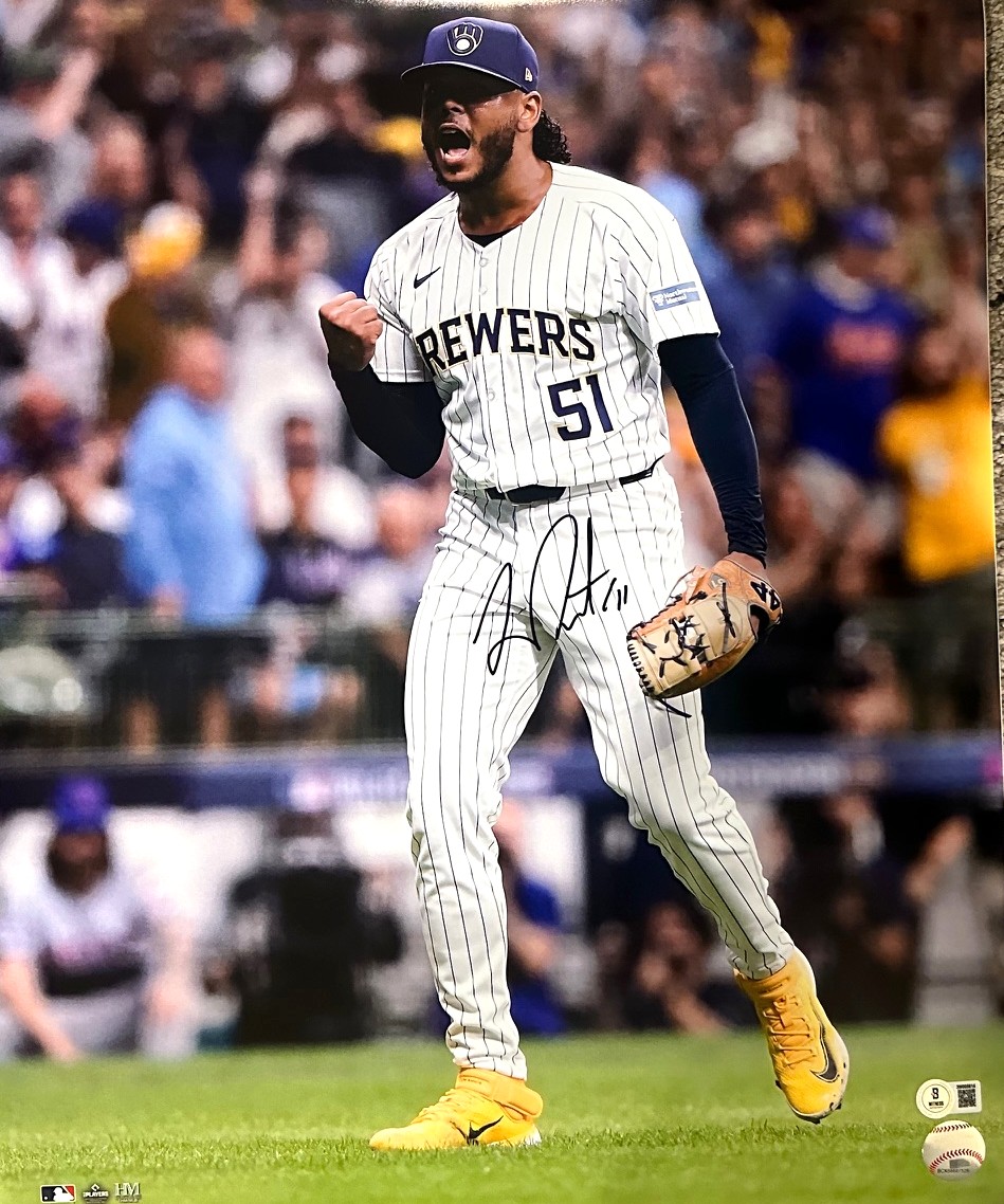 FREDDY PERALTA SIGNED 16X20 BREWERS PHOTO #16 - BAS
