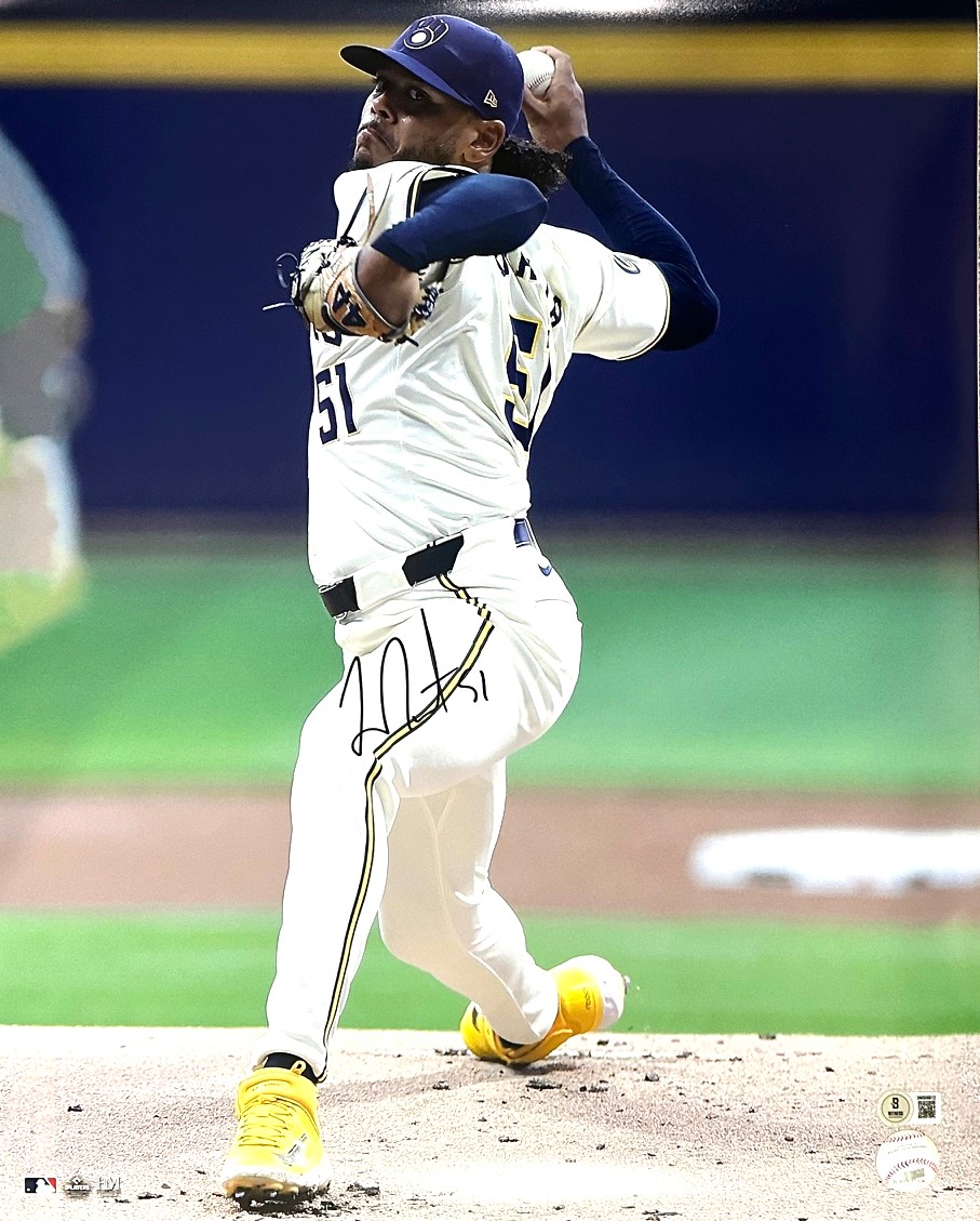FREDDY PERALTA SIGNED 16X20 BREWERS PHOTO #15 - BAS