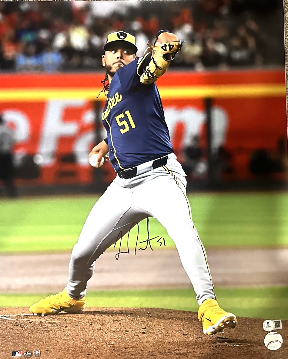FREDDY PERALTA SIGNED 16X20 BREWERS PHOTO #18 - BAS