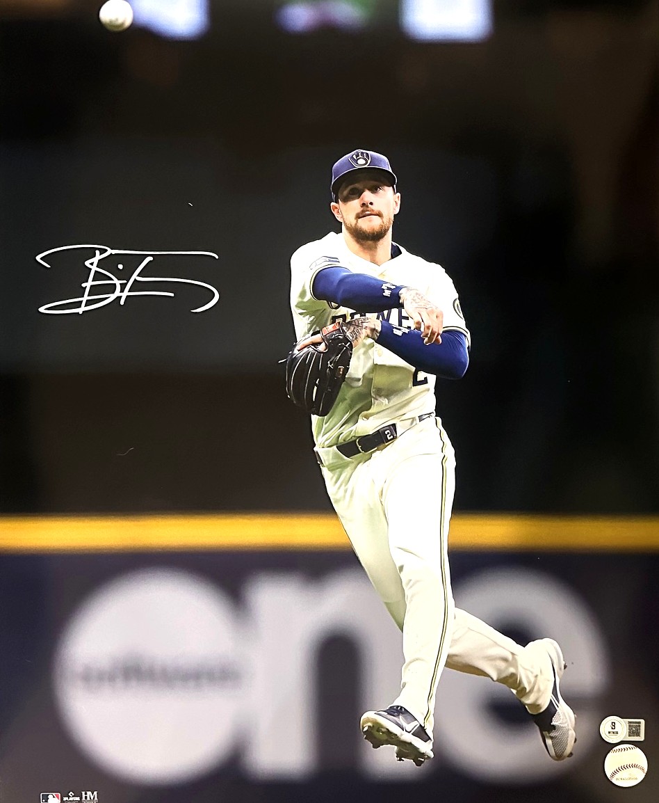 BRICE TURANG SIGNED BREWERS 16X20 PHOTO #9 - BAS