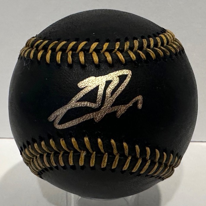 JACKSON CHOURIO SIGNED OFFICIAL MLB BLACK BASEBALL - BREWERS - MLB