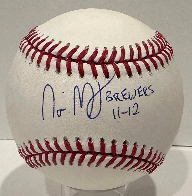 NYJER MORGAN SIGNED OFFICIAL MLB BASEBALL W/ BREWERS 11-12 - BAS