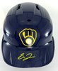 SAL FRELICK SIGNED RAWLINGS FULL SIZE BREWERS BLUE HELMET - BAS