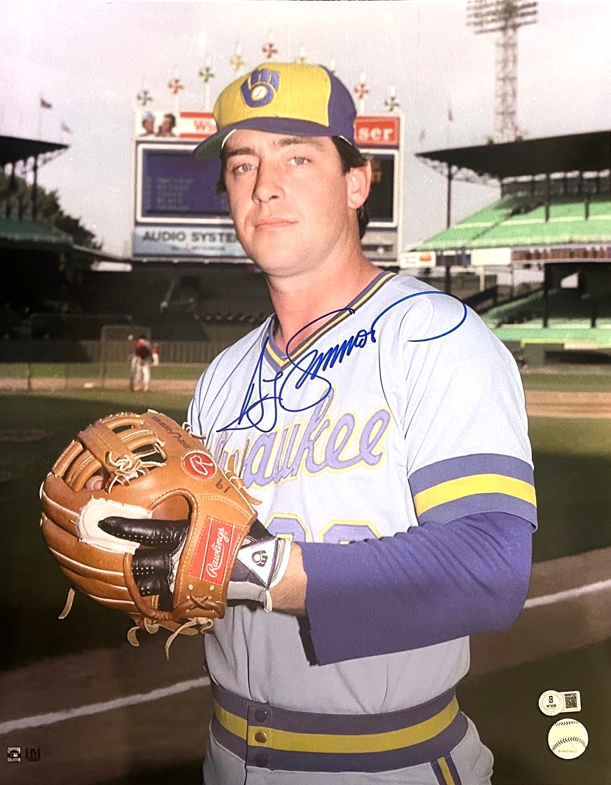 TED SIMMONS SIGNED 16X20 BREWERS PHOTO #1 - BAS
