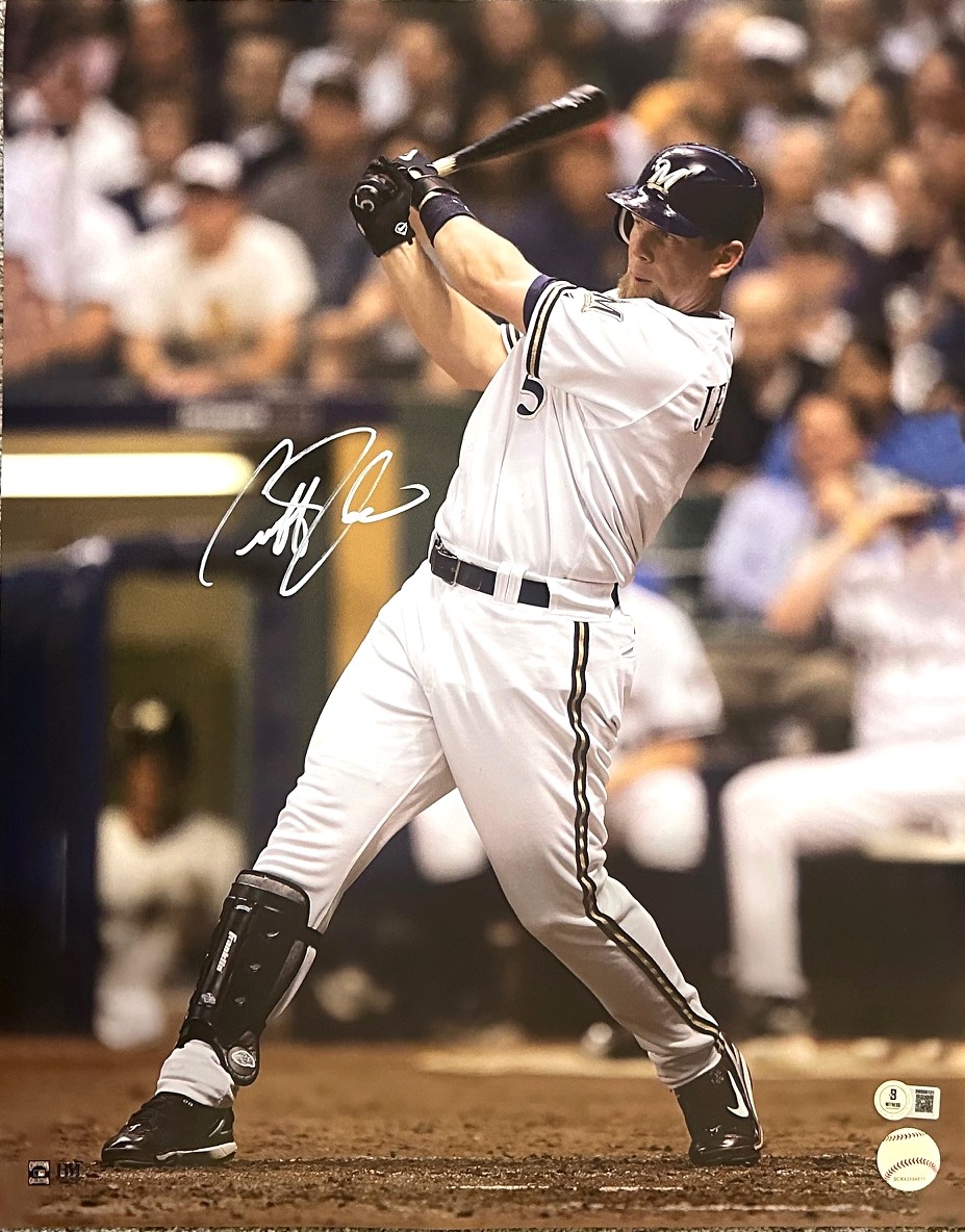 GEOFF JENKINS SIGNED 16X20 BREWERS PHOTO #11 - BAS