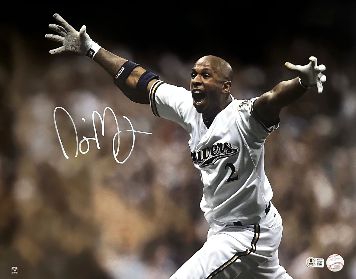 NYJER MORGAN SIGNED 16X20 BREWERS PHOTO #3 - BAS