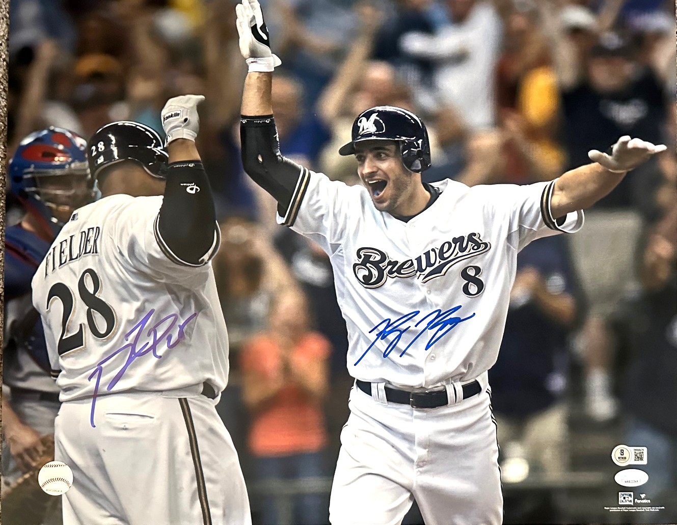 PRINCE FIELDER & RYAN BRAUN DUAL SIGNED 16X20 BREWERS PHOTO #1 - BAS