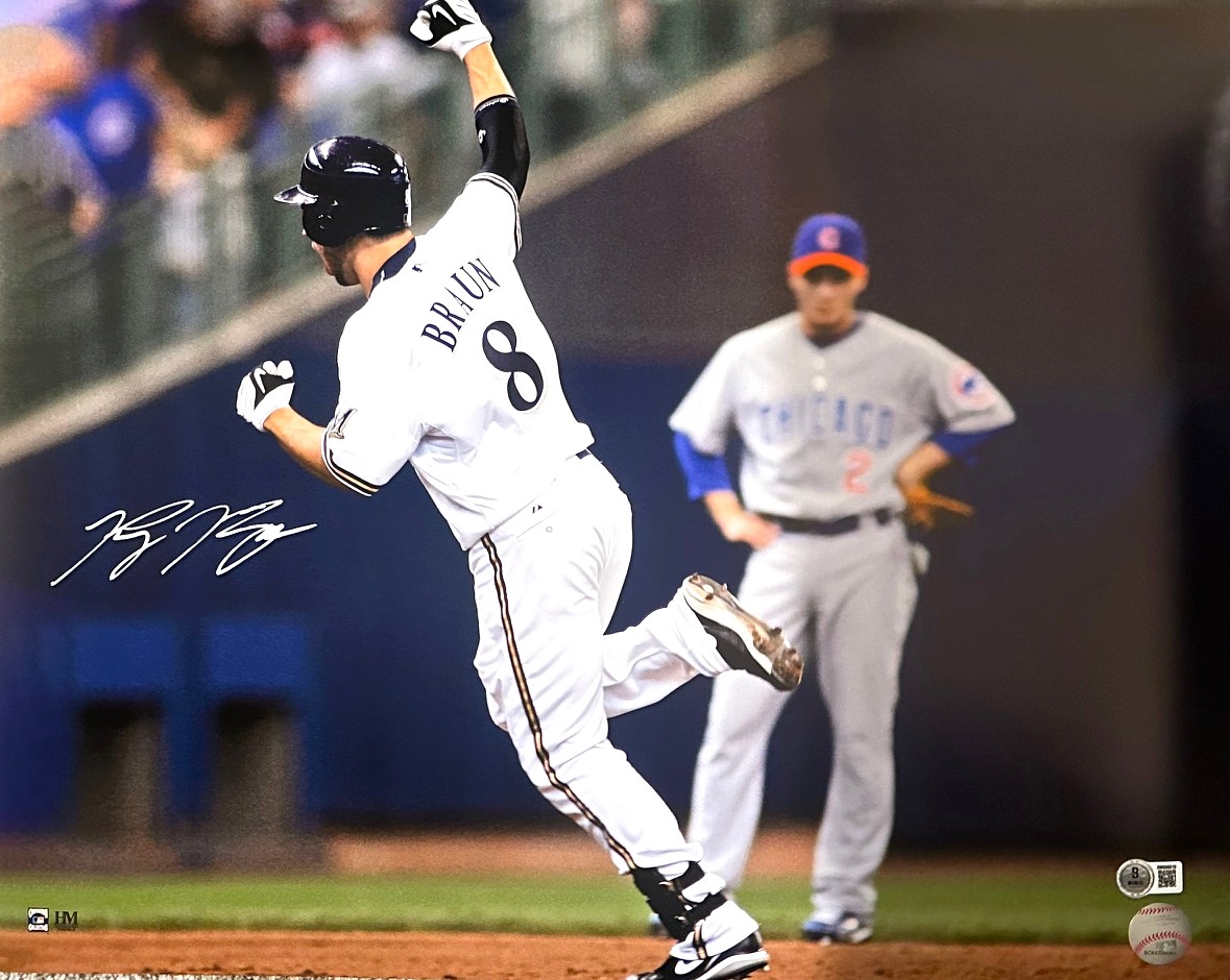 RYAN BRAUN SIGNED 16X20 BREWERS PHOTO #4 - BAS