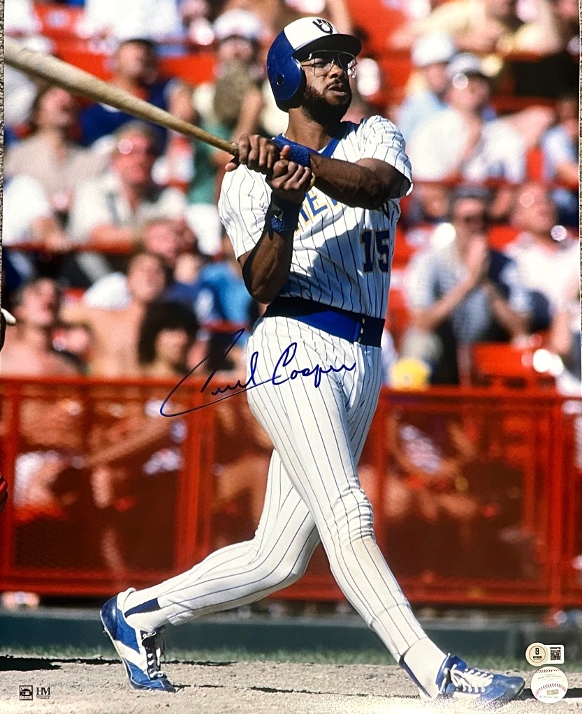 CECIL COOPER SIGNED 16X20 BREWERS PHOTO #7 - BAS