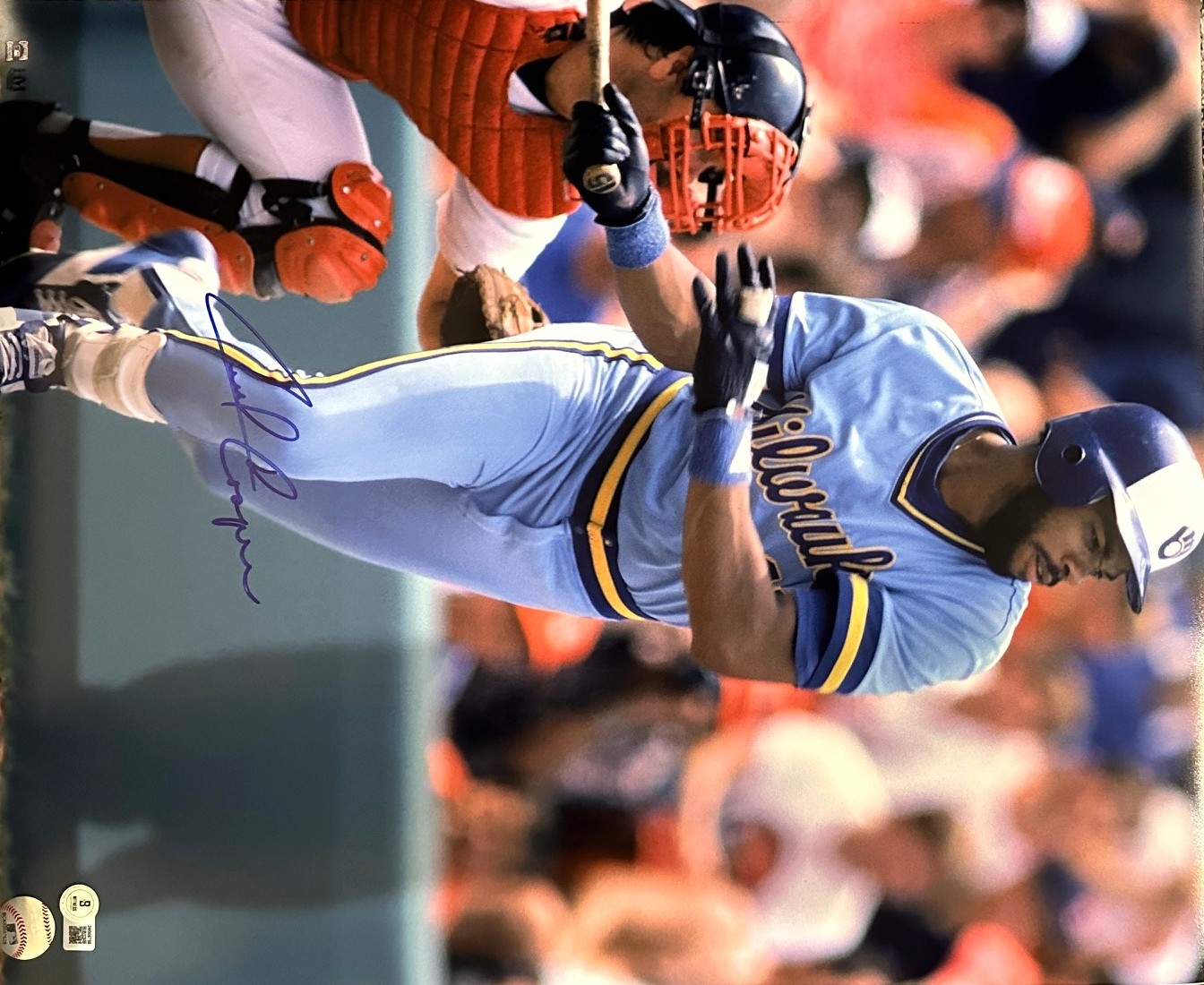 CECIL COOPER SIGNED 16X20 BREWERS PHOTO #1 - BAS