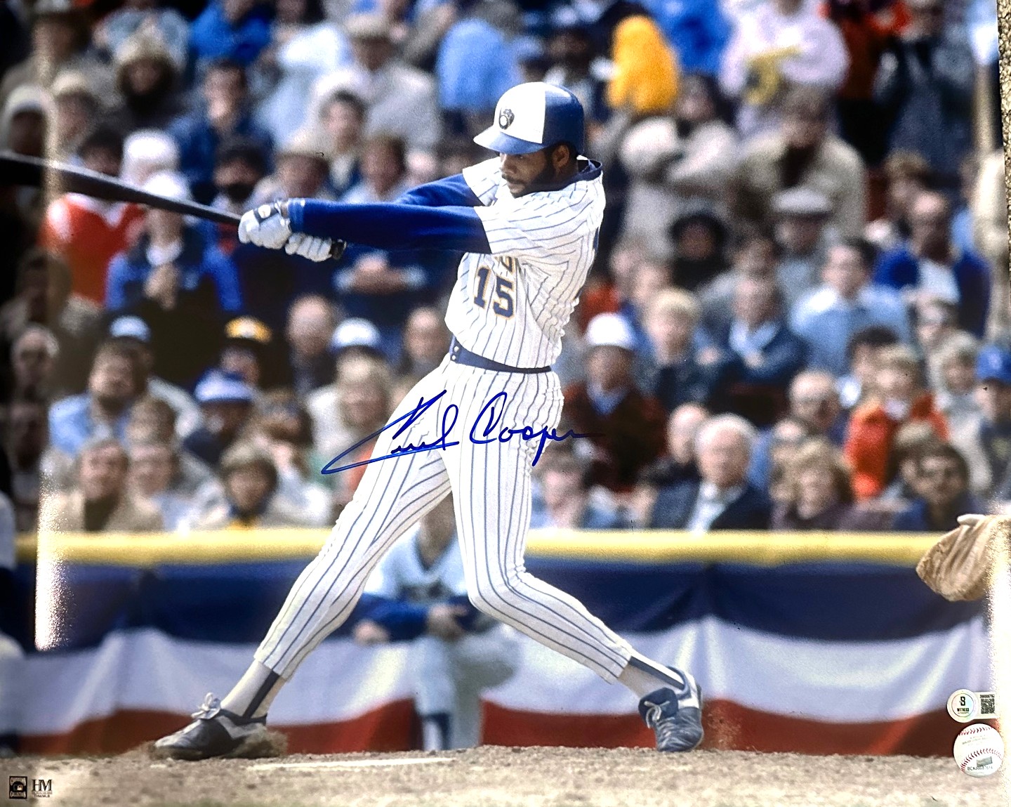 CECIL COOPER SIGNED 16X20 BREWERS PHOTO #4 - BAS