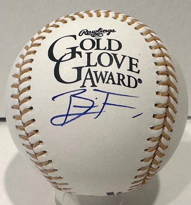 BRICE TURANG SIGNED OFFICIAL MLB GOLD GLOVE LOGO BASEBALL - BREWERS - BAS