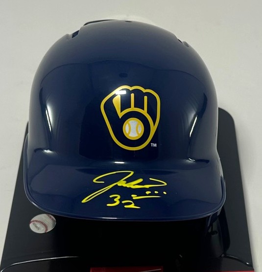 JACOB MISIOROWSKI SIGNED RAWLINGS BREWERS BLUE MINI HELMET - PROVA