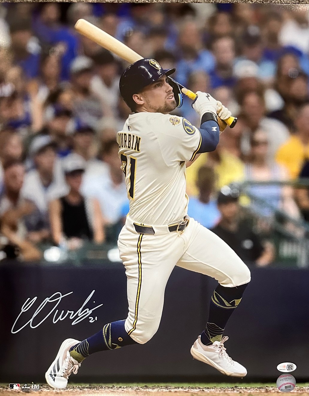 CALEB DURBIN SIGNED BREWERS 16X20 PHOTO #1 - JSA