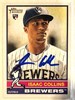 ISAAC COLLINS SIGNED 2025 TOPPS HERITAGE BREWERS ROOKIE CARD #78