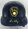 ISAAC COLLINS SIGNED RAWLINGS FULL SIZE BREWERS BLUE HELMET - JSA