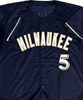 GEOFF JENKINS SIGNED CUSTOM REPLICA BREWERS NAVY JERSEY - BAS