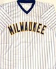 PAUL MOLITOR SIGNED CUSTOM REPLICA BREWERS PINSTRIPE JERSEY W/ HOF - BAS