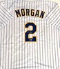 NYJER MORGAN SIGNED CUSTOM REPLICA BREWERS PINSTRIPE JERSEY - BAS
