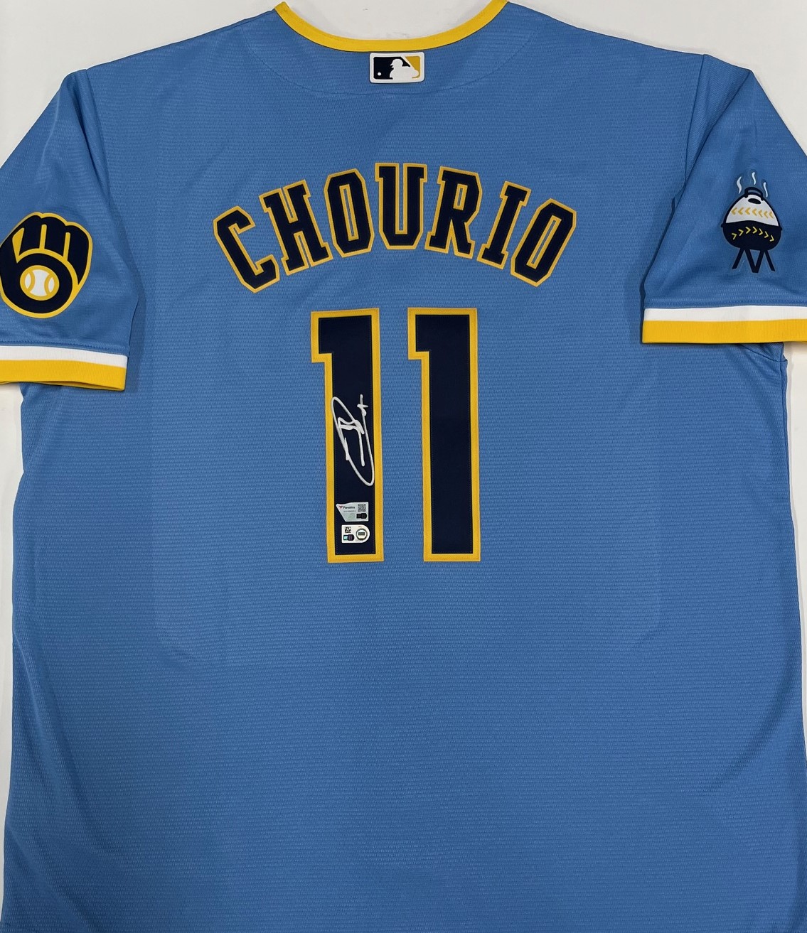 JACKSON CHOURIO SIGNED OFFICIAL NIKE MKE BREWERS JERSEY - FAN Copy