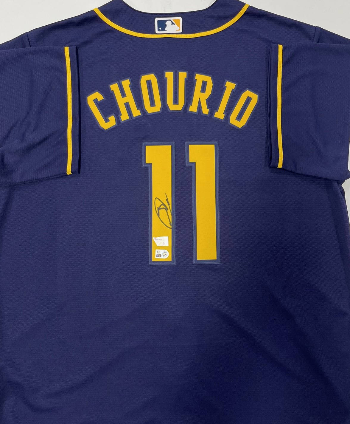 JACKSON CHOURIO SIGNED OFFICIAL NIKE BLUE BREWERS JERSEY - FAN Copy