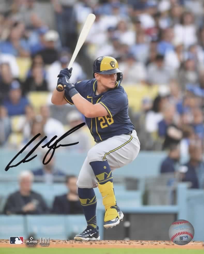 ANDREW VAUGHN SIGNED BREWERS 8X10 PHOTO #1