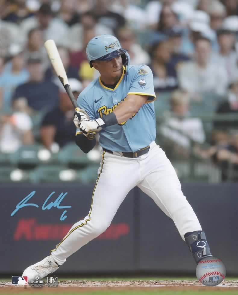 ISAAC COLLINS SIGNED BREWERS 8X10 PHOTO #4