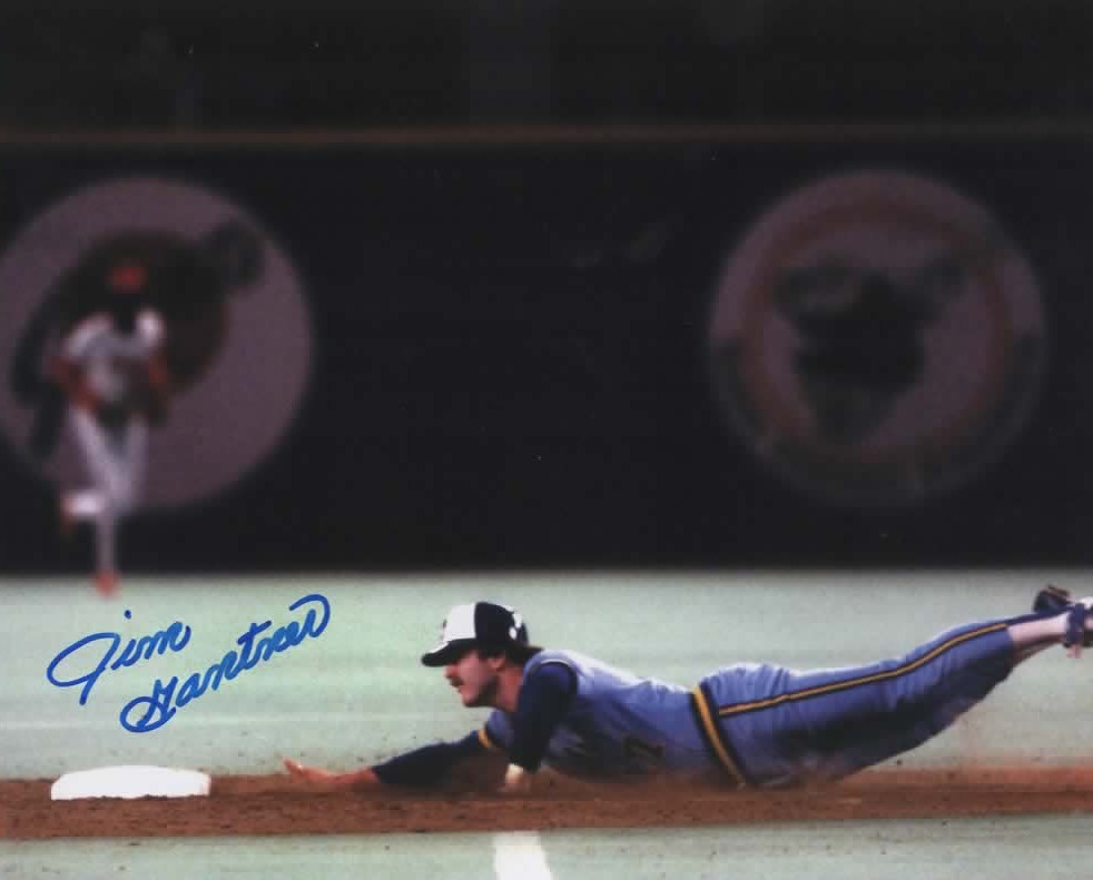 JIM GANTNER SIGNED 8x10 BREWERS PHOTO #13