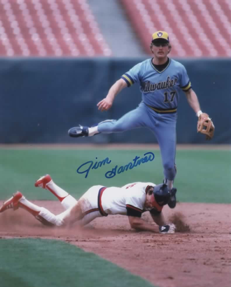 JIM GANTNER SIGNED 8x10 BREWERS PHOTO #12
