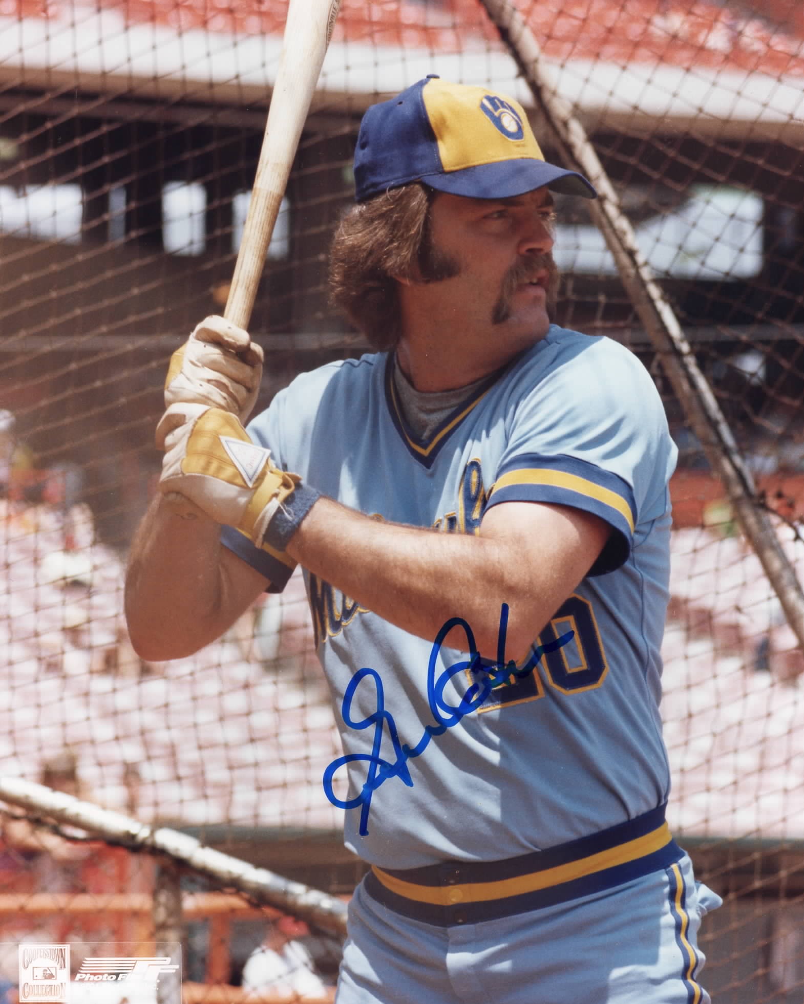 GORMAN THOMAS SIGNED 8X10 BREWERS PHOTO #1