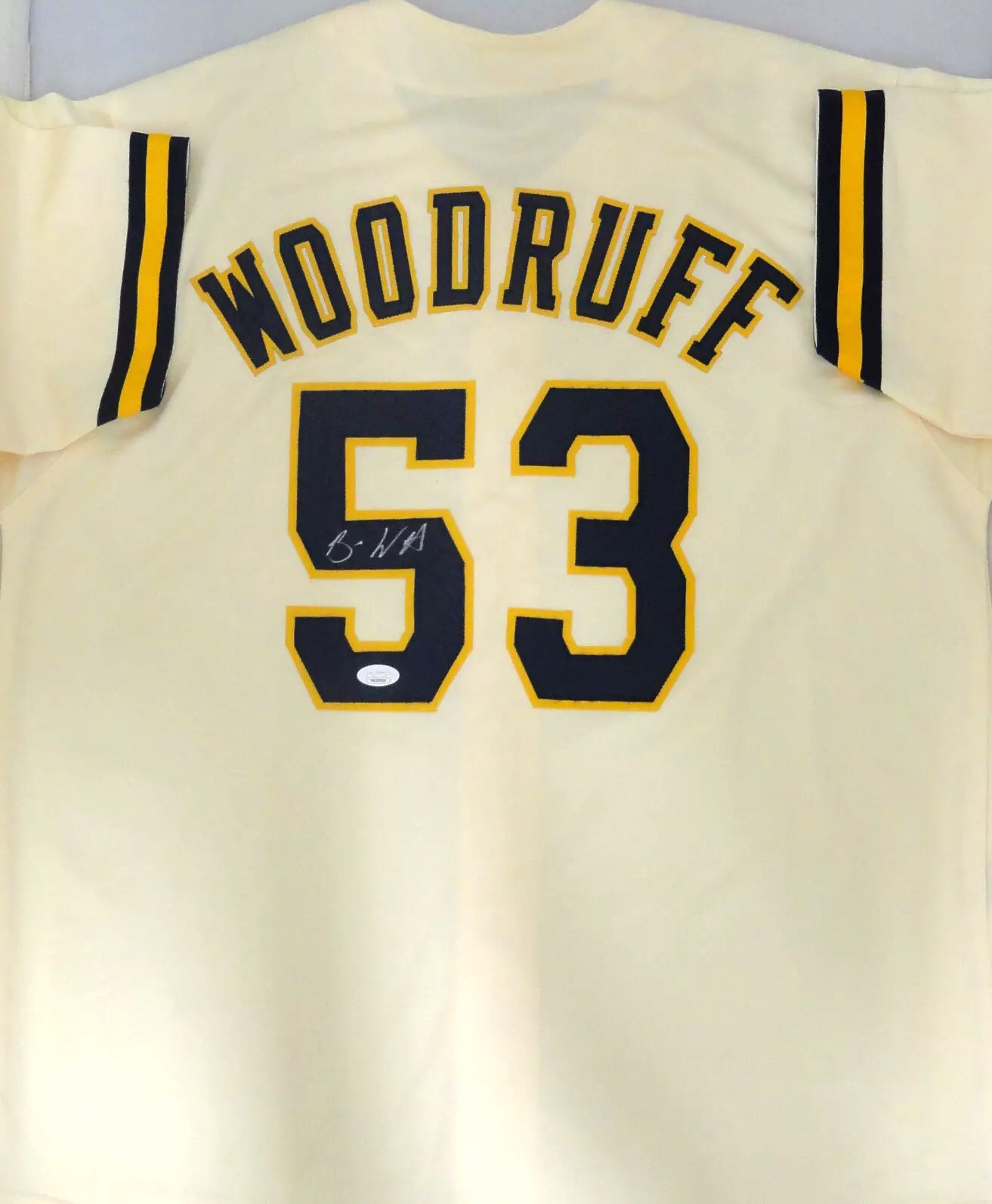 BRANDON WOODRUFF SIGNED CUSTOM REPLICA BREWERS CREAM JERSEY - JSA