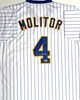 PAUL MOLITOR SIGNED CUSTOM REPLICA BREWERS PINSTRIPE JERSEY - BAS
