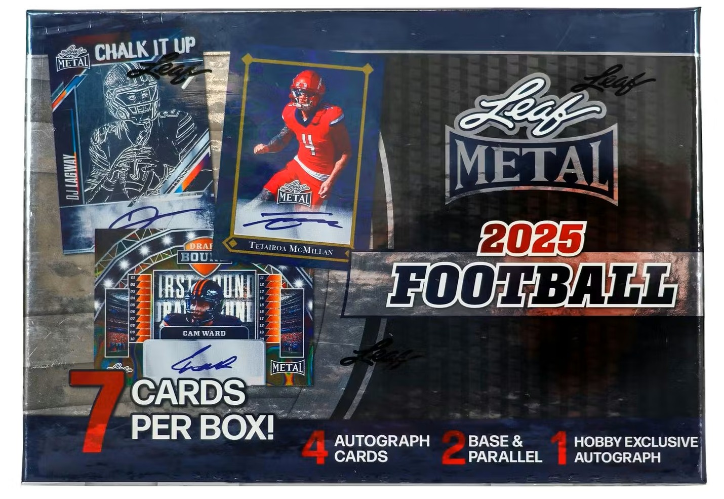 2025 Leaf Metal Football Hobby Box - 7 Cards Per Box