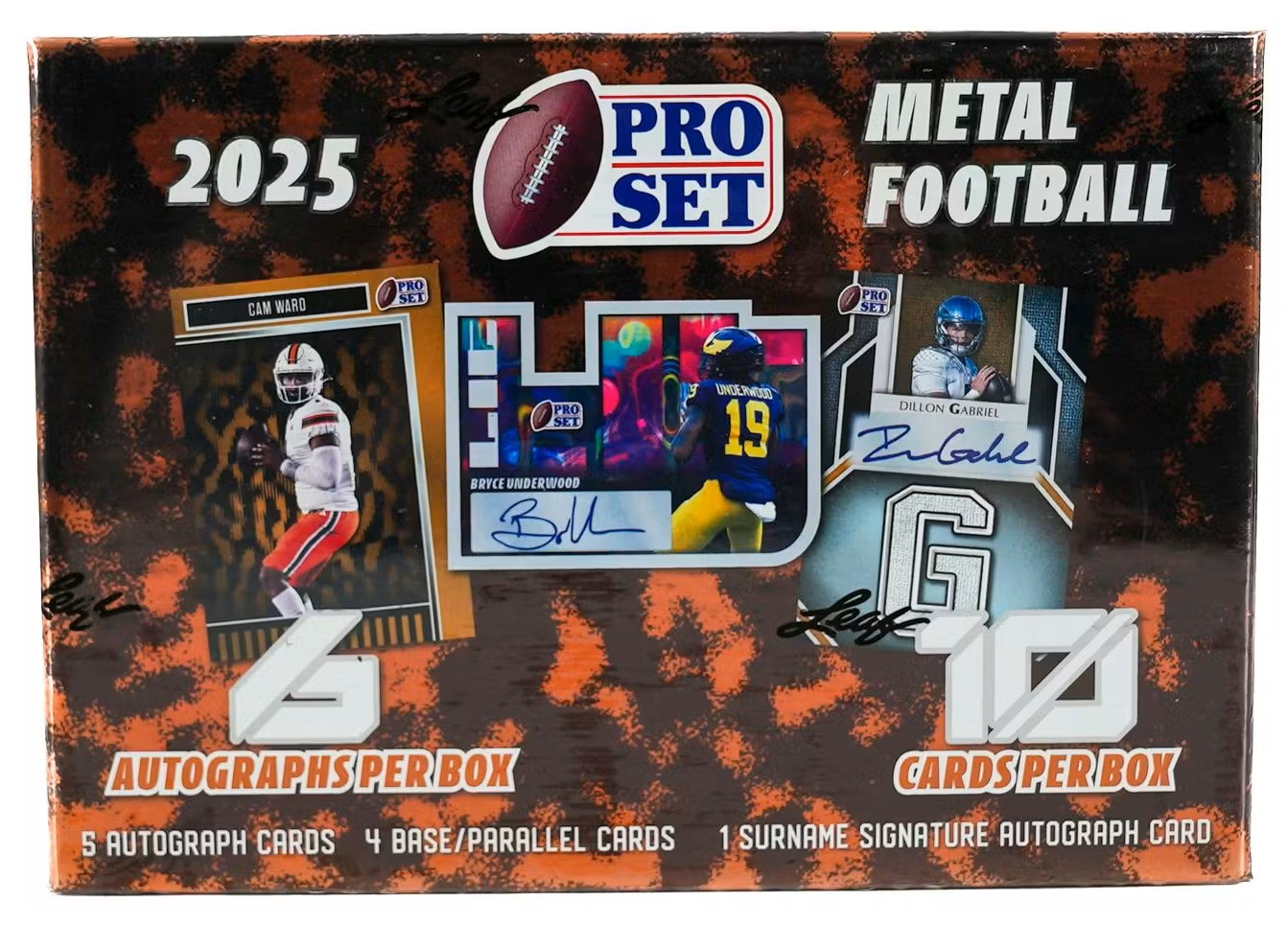 2025 Leaf Pro Set Metal Football Hobby Box - 10 Cards Per Box
