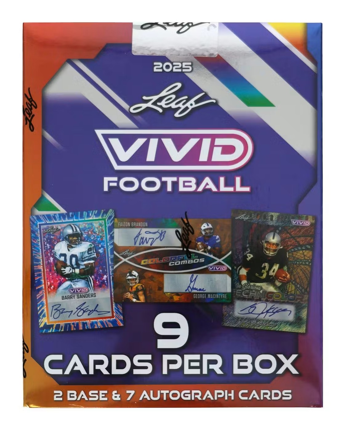 2025 Leaf Vivid Football  Hobby Box - 9 Cards Per Box Copy