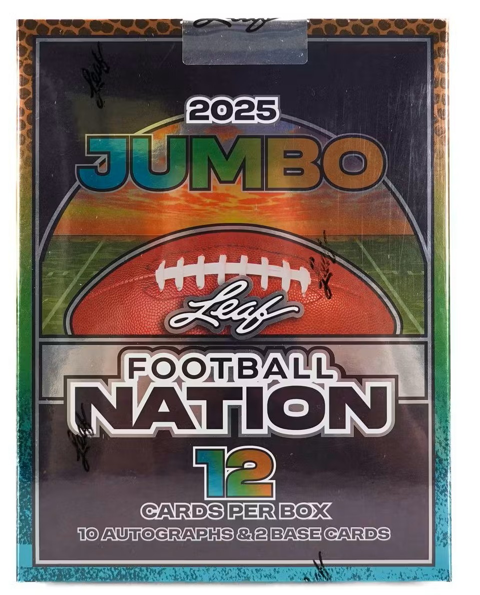 2025 Leaf Football Nation Jumbo Hobby Box - 12 Cards Per Box