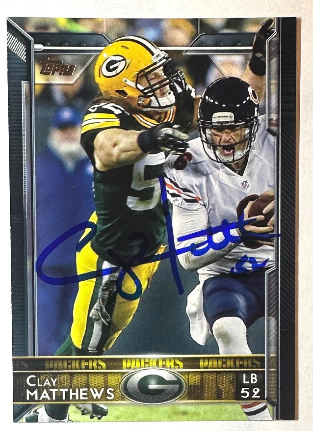 CLAY MATTHEWS SIGNED 2015 TOPPS CARD #11