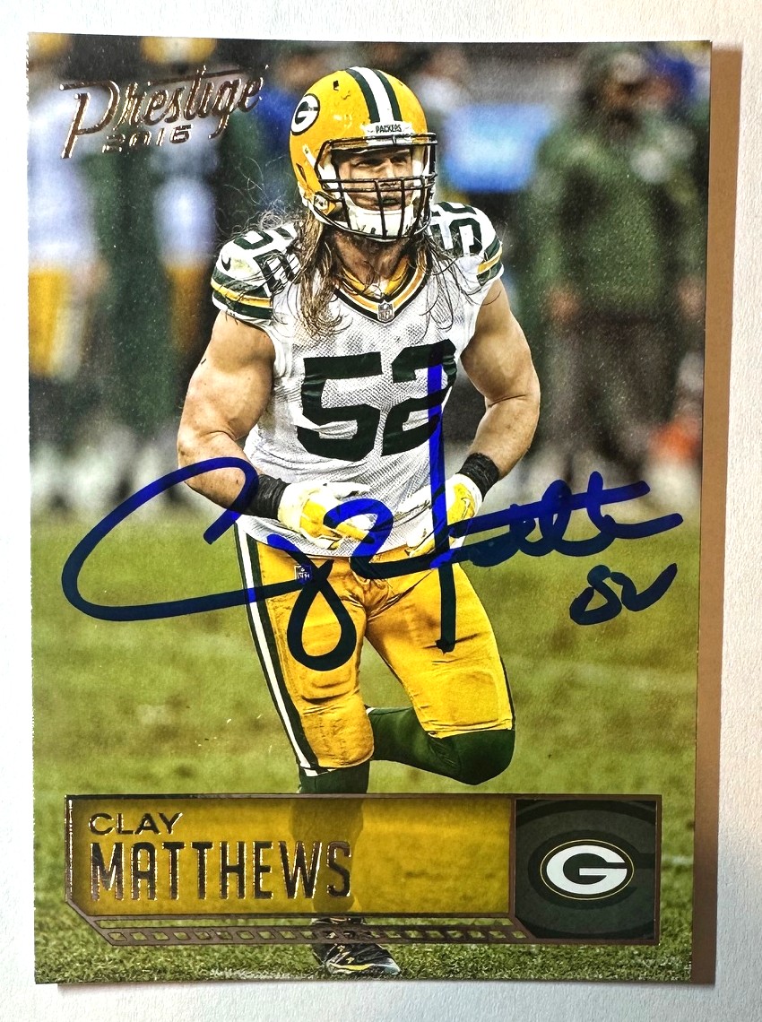 CLAY MATTHEWS SIGNED 2016 PANINI PRESTIGE CARD #76