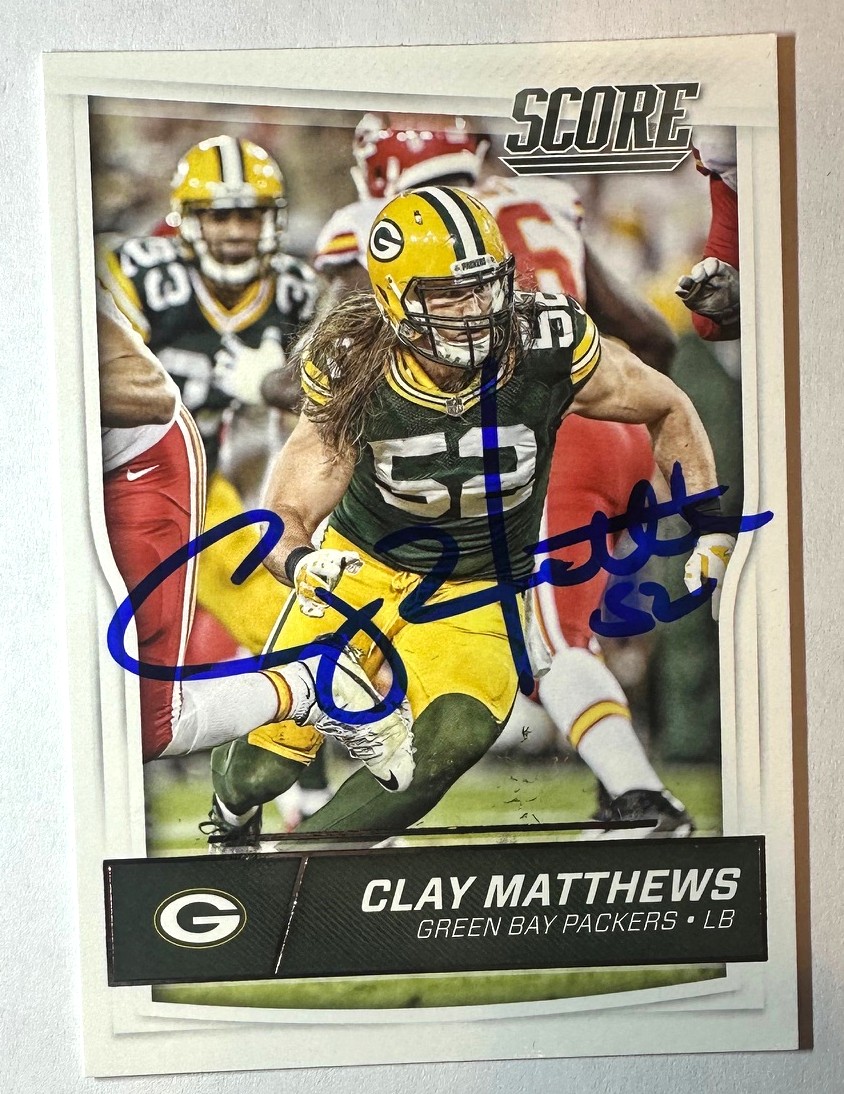 CLAY MATTHEWS SIGNED 2016 SCORE CARD #125