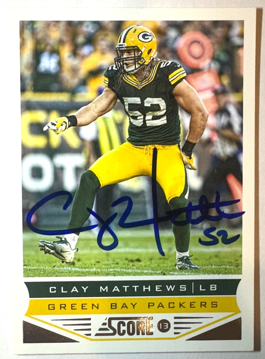 CLAY MATTHEWS SIGNED 2013 SCORE CARD #80 - JSA