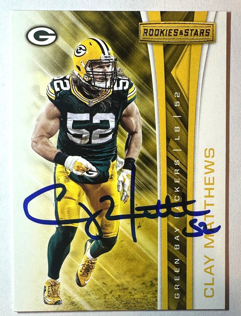 CLAY MATTHEWS SIGNED 2017 LEAF ROOKIES & STARS CARD #37 - JSA