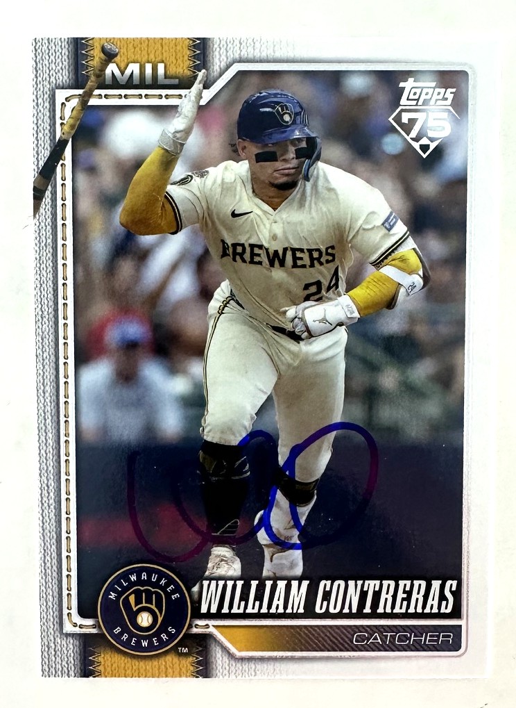 WILLIAM CONTRERAS SIGNED 2026 TOPPS BREWERS CARD #192