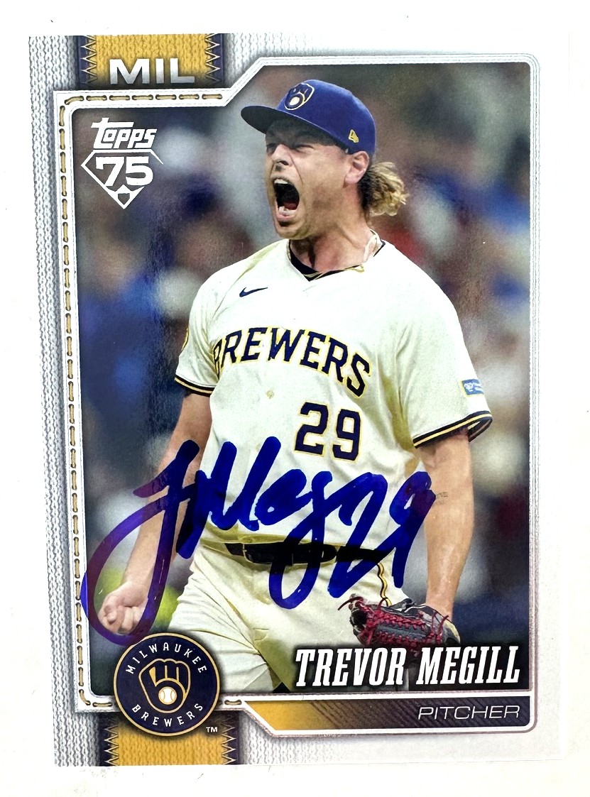 TREVOR MEGILL SIGNED 2026 TOPPS BREWERS CARD #141